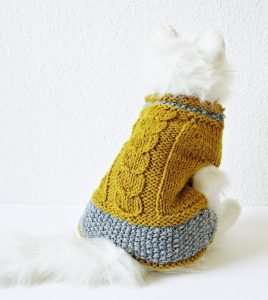 christmas cat gifts, Yellow amd grey cat sweater