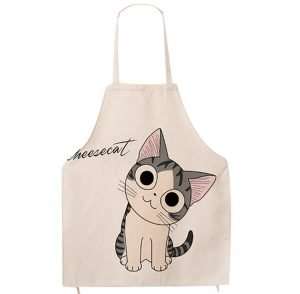 inexpensive gifts for cat lovers, Unisex Super Cute Cartoon Cat Print Pattern Apron