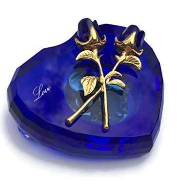Blue Crystal Music Box Plays - Can't Help Falling in Love, valentines day gifts for her