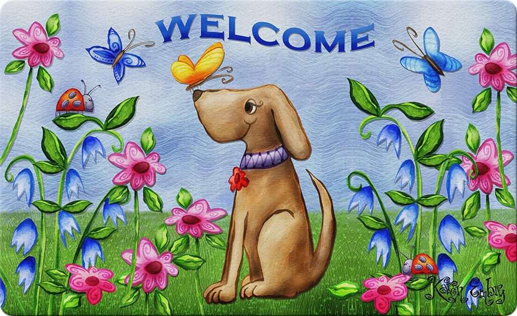 Decorative Puppy Floor Mat, gifts for dog lovers