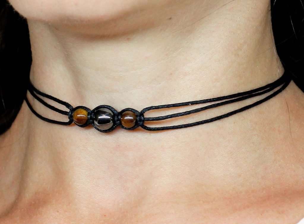 Handmade tiger eye choker necklace, valentines day gifts for her