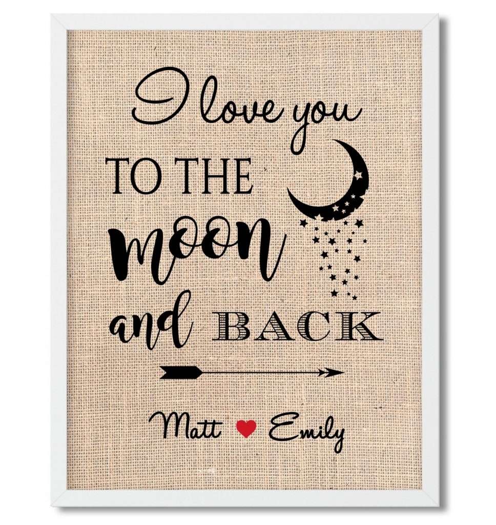 I Love You to the Moon and Back Customizable Frame, best valentines day gifts for girlfriend