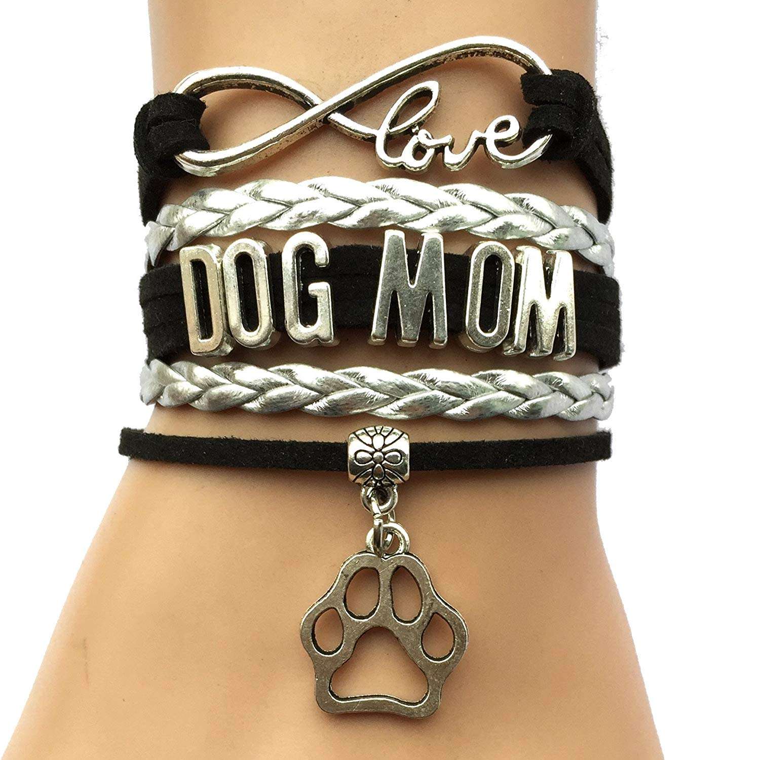 Love Dog Mom Paw Bracelet, gifts for dog lovers 365 Gift Guide