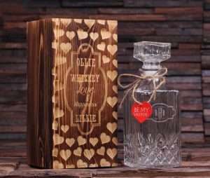 Personalized Etched Scotch Decanter Bottle, valentines day gift for husband