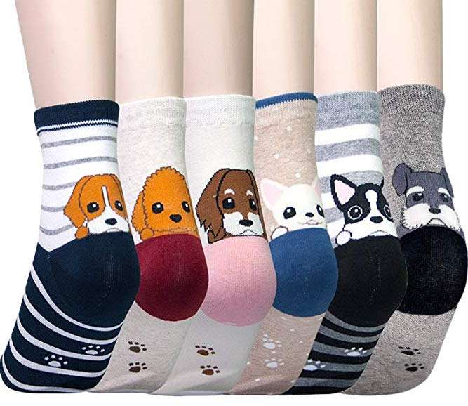 Womens Casual Puppy Socks, dog lover gifts
