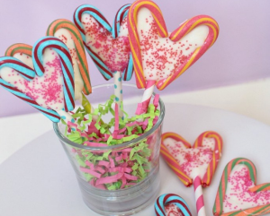 Colored Candy Cane Lollipops