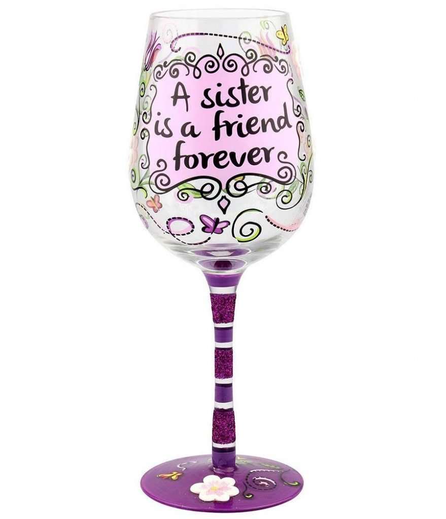 A Sister is a Friend Forever wine glass