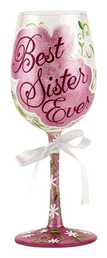 Best Sister Ever wine glass