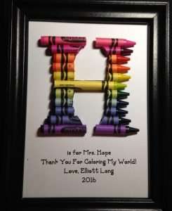 Framed Crayons Teacher Appreciation Gift