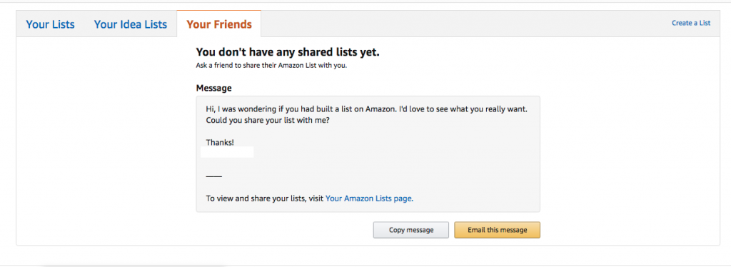 Amazon wish my list share 4 Easy
