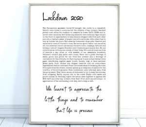Lockdown 2020 Quarantine Keepsake