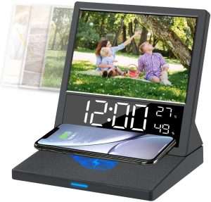 Digital Alarm Clock with Wireless Phone Charger