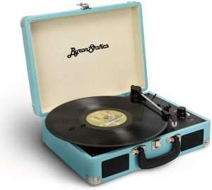 Vintage looking vinyl record player