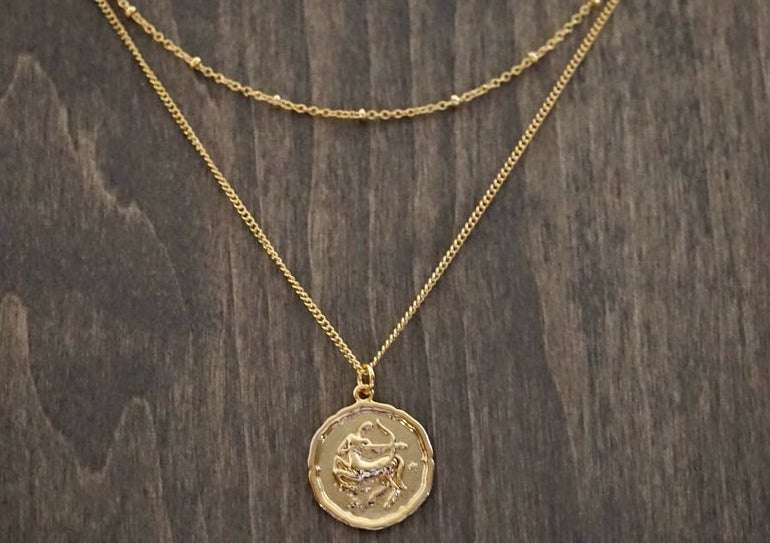 Layered Zodiac Coin Necklace