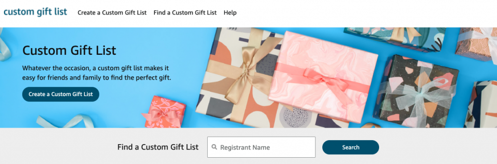 Amazon Custom Gift List