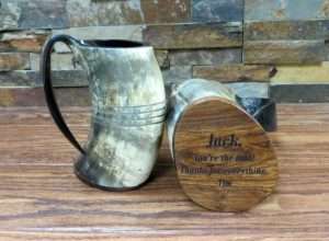 Groomsmen Authentic Buffalo Horn Personalized Beer Mug