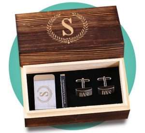 Personalized Cuff Links Money Tie Clip Set