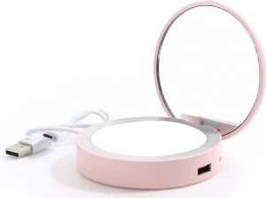 Portable Make Up Vanity Mirror with Rechargeable Power Bank