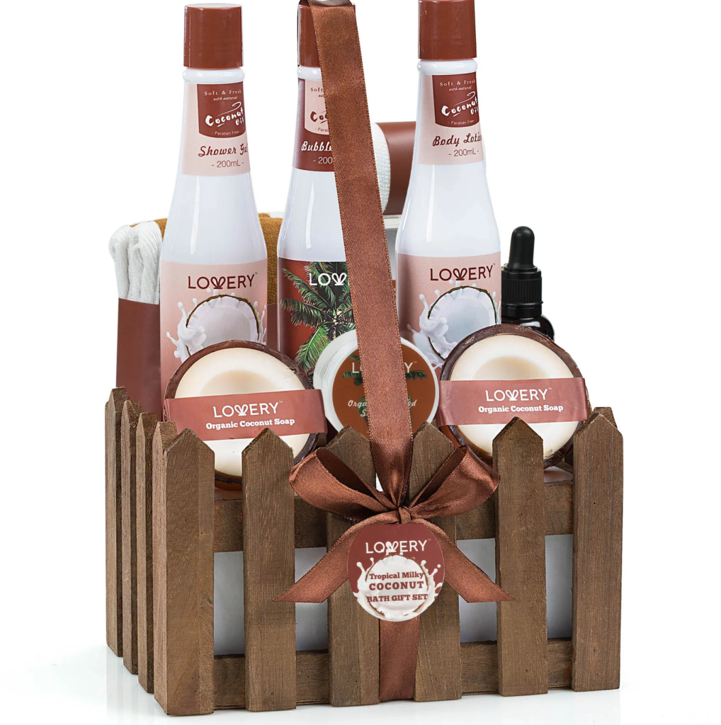 Deluxe-Lovery-Organic-Spa-Gift-Basket-in-Heavenly-Coconut-Scent